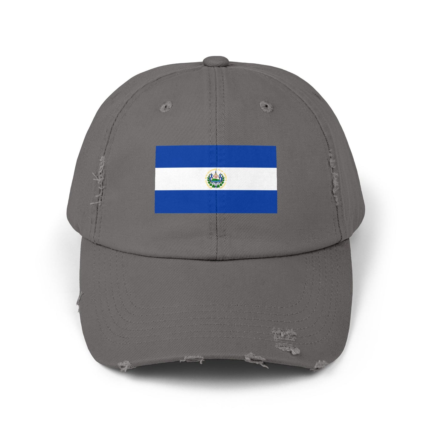 Unisex Distressed Cap with Salvadoran Flag, Casual Sun Hat for Outdoor Adventures, Perfect for Father's Day, Festivals, Beach Days, Travel