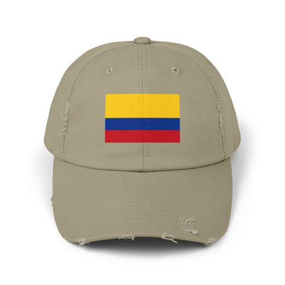 Colombian Flag Distressed Cap | Casual Unisex Hat | Great for Sports, Festivals, Travel, and Daily Wear