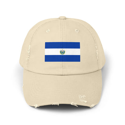 Unisex Distressed Cap with Salvadoran Flag, Casual Sun Hat for Outdoor Adventures, Perfect for Father's Day, Festivals, Beach Days, Travel