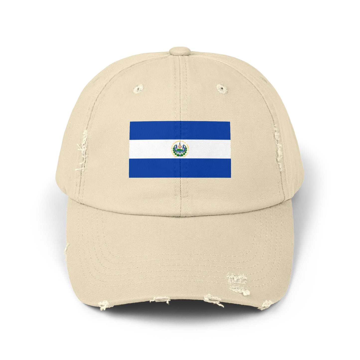 Unisex Distressed Cap with Salvadoran Flag, Casual Sun Hat for Outdoor Adventures, Perfect for Father's Day, Festivals, Beach Days, Travel