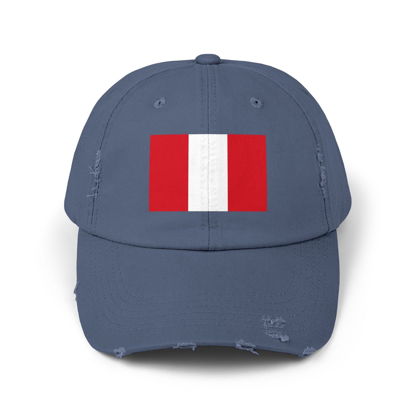 Peruvian Flag Unisex Distressed Cap, Casual Hat, Adjustable Hat, Gift for Travelers, Summer Accessory, Sports Cap