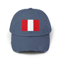 Peruvian Flag Unisex Distressed Cap, Casual Hat, Adjustable Hat, Gift for Travelers, Summer Accessory, Sports Cap
