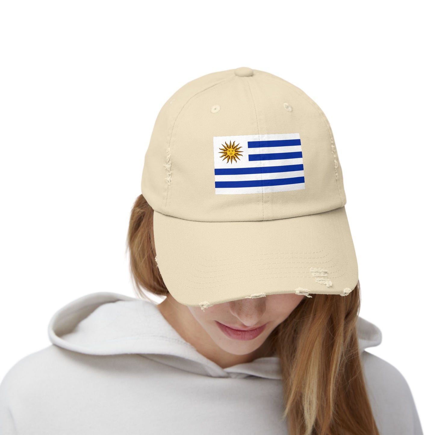 Stylish Unisex Distressed Cap with Uruguay Flag, Casual Hat for Summer, Outdoor Events, Sports, Gift for Travelers, Everyday Wear