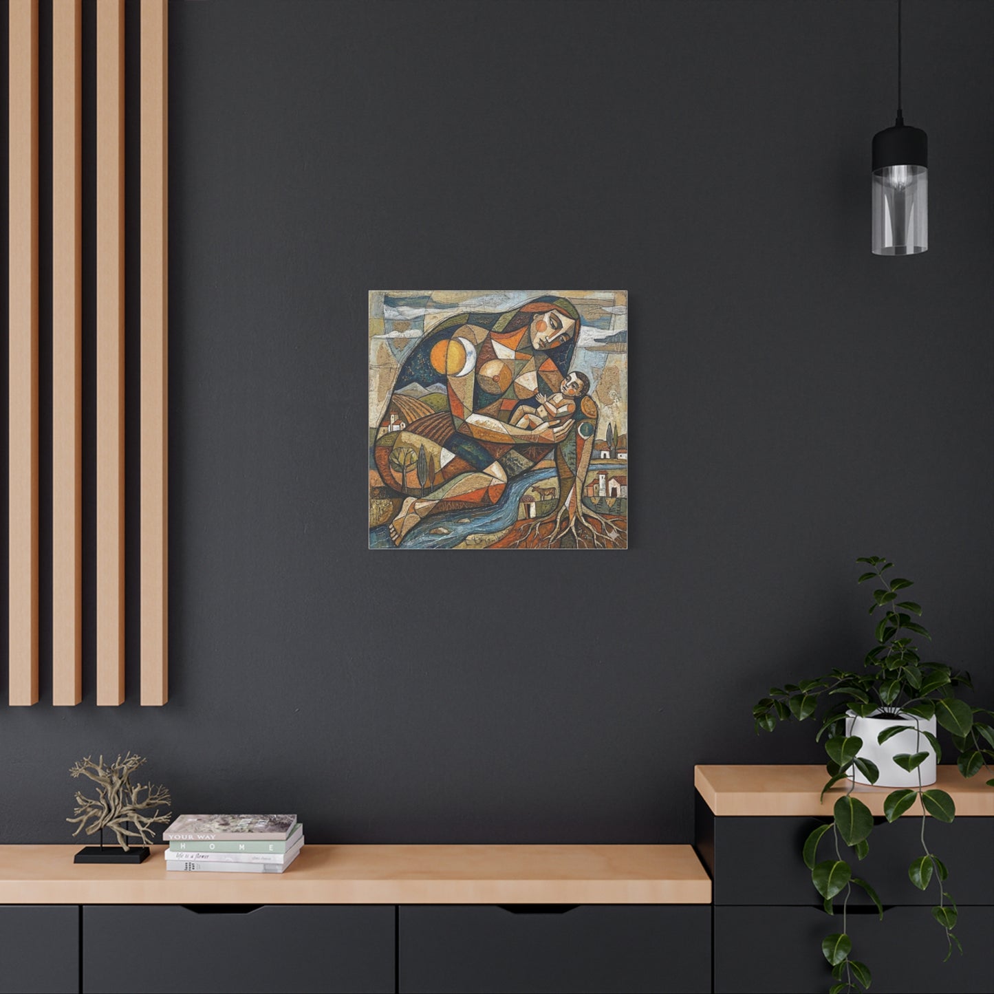 Abstract Mother and Child Matte Canvas Wall Art — Stretched 1.25"