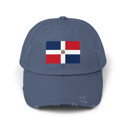 Dominican Republic Flag Unisex Distressed Cap | Casual Style, Streetwear Accessory, Gift for Travel Lovers, Patriotic Hat