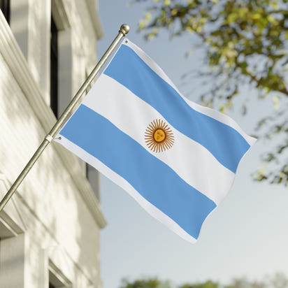 Argentinian Double Sided Flag, Handcrafted Home Decor, Outdoor Decoration, Sports Event Banner, Unique Gift for Flag Lovers