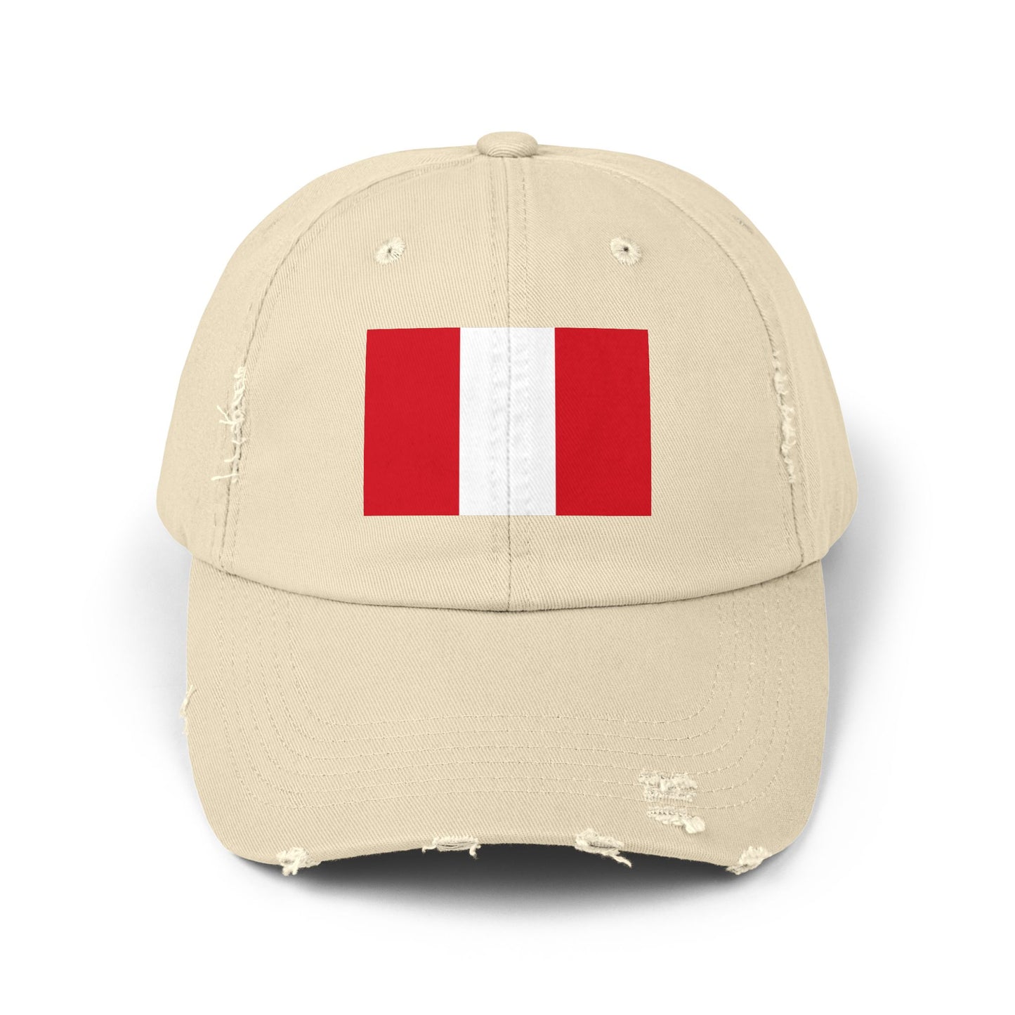 Peruvian Flag Unisex Distressed Cap, Casual Hat, Adjustable Hat, Gift for Travelers, Summer Accessory, Sports Cap