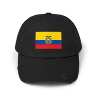 Ecuador Flag Distressed Cap, Unisex Casual Hat, Distressed Baseball Cap, Gift for Travelers, Summer Accessory, Outdoor Gear
