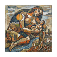 Abstract Mother and Child Matte Canvas Wall Art — Stretched 1.25"