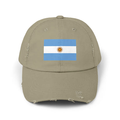 Stylish Unisex Distressed Cap with Argentina Flag - Casual Hat, Fashion Accessory, Gift Idea, Travel Essential, Sports Fan Gear