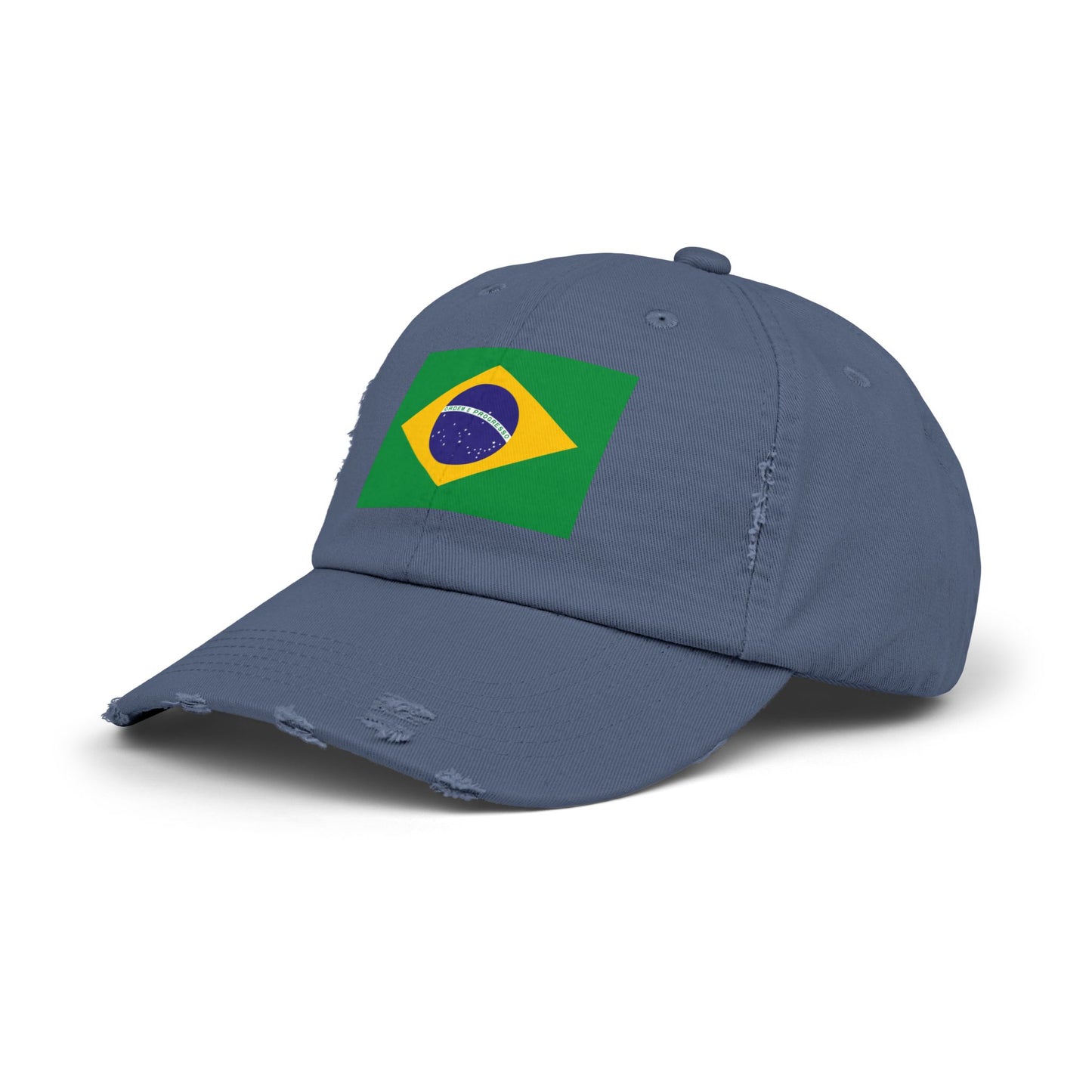 Brazilian Flag Distressed Cap, Unisex Baseball Hat, Casual Fashion Accessory, Travel Gear, Gift for Sports Lovers
