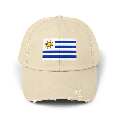 Stylish Unisex Distressed Cap with Uruguay Flag, Casual Hat for Summer, Outdoor Events, Sports, Gift for Travelers, Everyday Wear