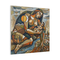 Abstract Mother and Child Matte Canvas Wall Art — Stretched 1.25"