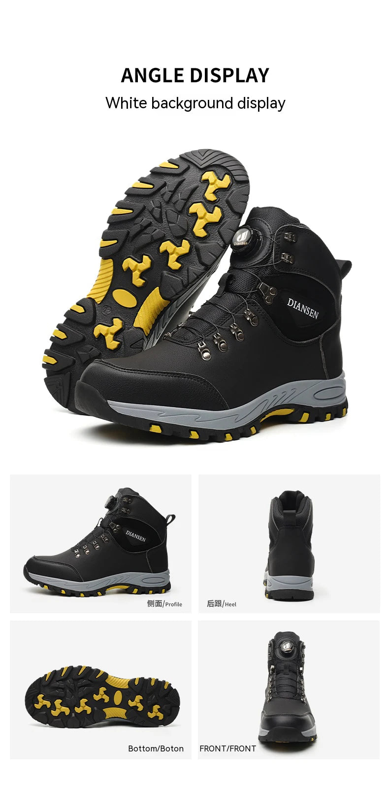 Rotating Button Safety Shoes Men Work Sneakers Indestructible Shoes Puncture-Proof Protective Shoes Work Boots Tactical Boots