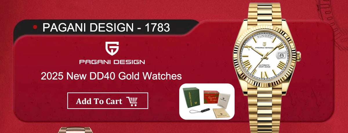 PAGANI DESIGN DD40 Men's Watches 2025 Top Luxury Automatic NH36A Mechanical Wristwatches AR Sapphire Mirror Watch For Men Clock