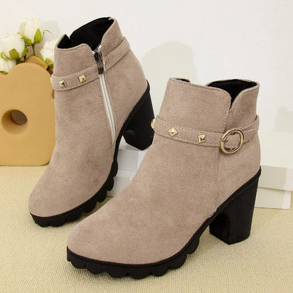 2024 New Spring Winter Women Boots High Quality Lace-up European Ladies Shoes for Women High Heels Women Boots Fast Delivery