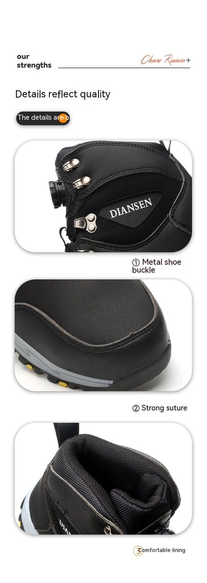 Rotating Button Safety Shoes Men Work Sneakers Indestructible Shoes Puncture-Proof Protective Shoes Work Boots Tactical Boots