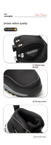 Rotating Button Safety Shoes Men Work Sneakers Indestructible Shoes Puncture-Proof Protective Shoes Work Boots Tactical Boots