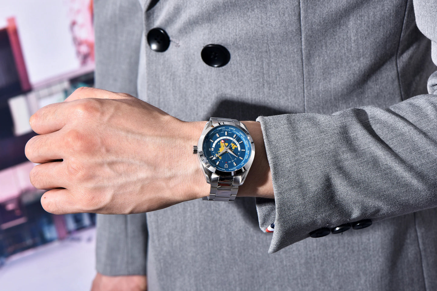 PAGANI DESIGN 2025 New World time GMT Zone Map Men's Watches Automatic Watch For Men NH34A Mechanical Waterproof Wristwatch Men