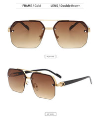 Fashion Half Frame Sunglasses for Men Women Punk Sunglasses Travel Driving UV Resistant Sunglasses Trendy Goggles Shades UV400