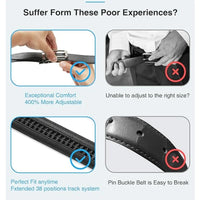 Leather belt men High Quality Genuine Leather Belts, Automatic Buckle Belt, Adjustable No Hole Belt Jeans Belt for Men