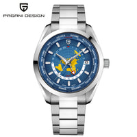 PAGANI DESIGN 2025 New World time GMT Zone Map Men's Watches Automatic Watch For Men NH34A Mechanical Waterproof Wristwatch Men