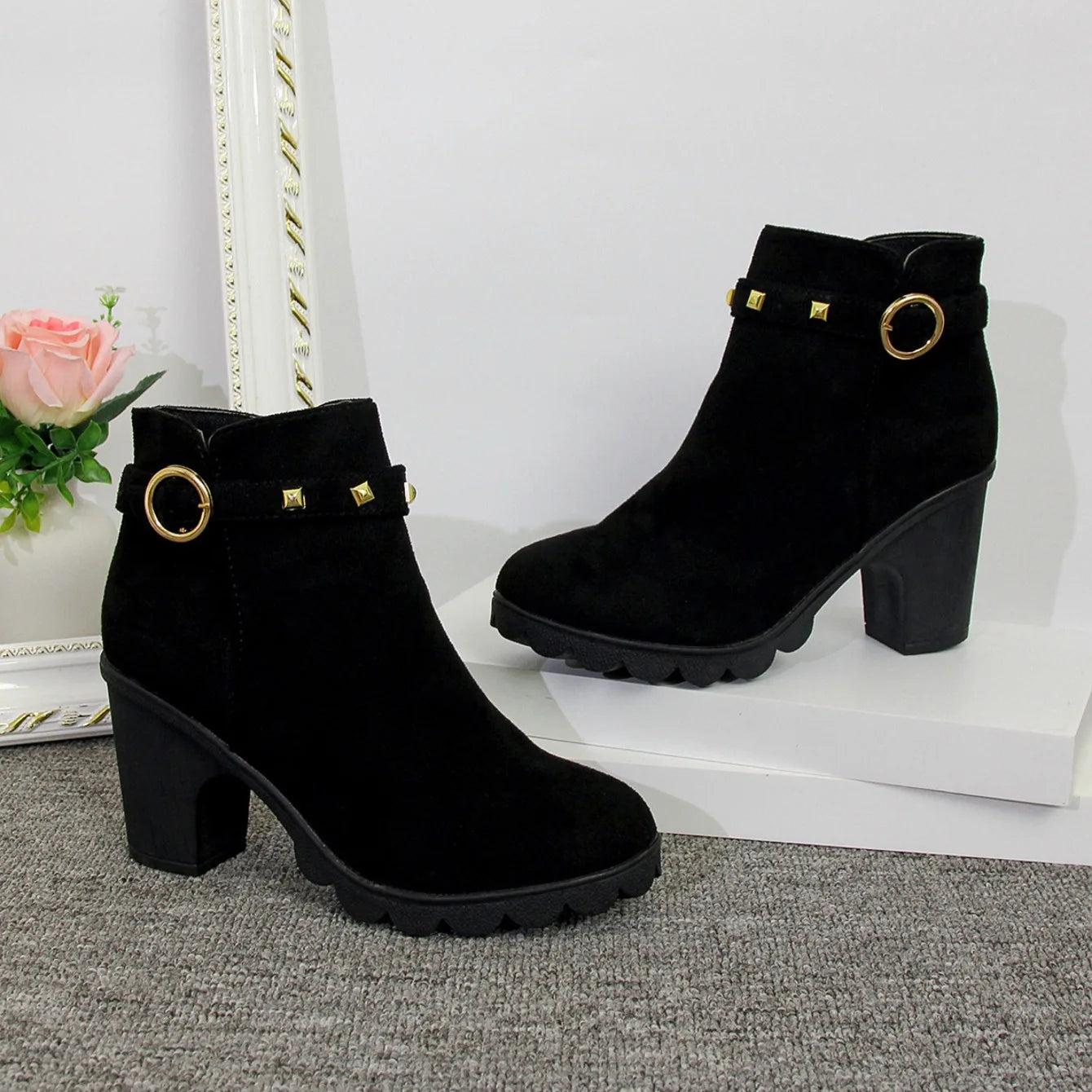 2024 New Spring Winter Women Boots High Quality Lace-up European Ladies Shoes for Women High Heels Women Boots Fast Delivery