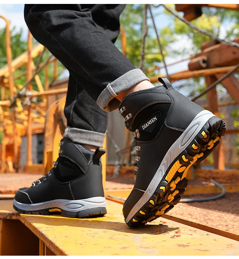 Rotating Button Safety Shoes Men Work Sneakers Indestructible Shoes Puncture-Proof Protective Shoes Work Boots Tactical Boots