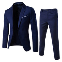 Suits Men Two Piece Sets Pant Set Blazer Turn Down Collar Full Sleeve Slim Fit Tight Waist Coat Long Pants Wedding Fabric Upgade
