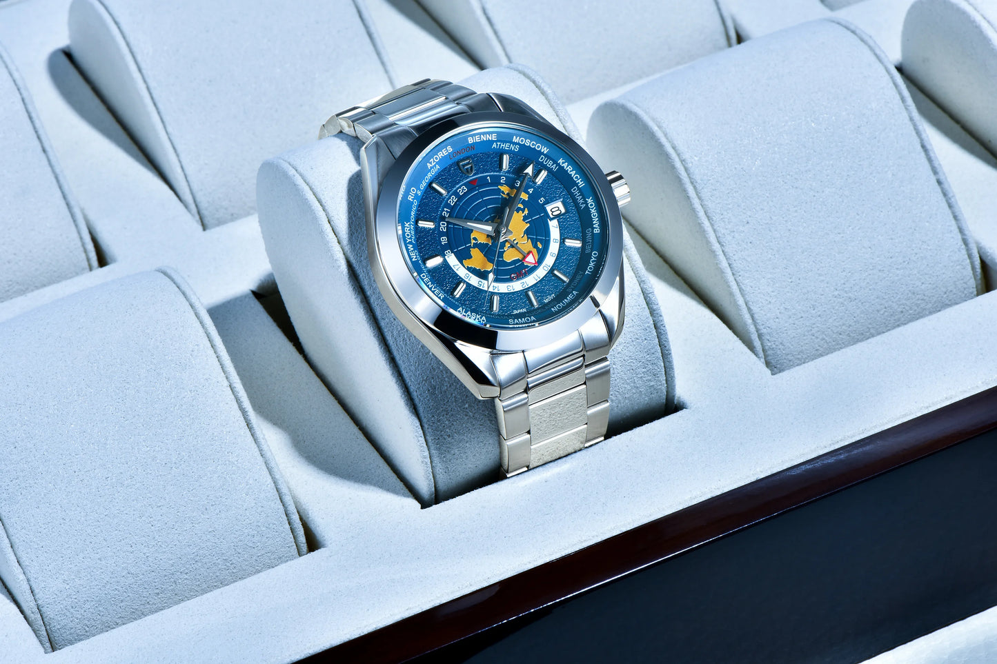 PAGANI DESIGN 2025 New World time GMT Zone Map Men's Watches Automatic Watch For Men NH34A Mechanical Waterproof Wristwatch Men