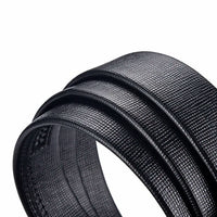 Men's Auto Buckle Business Belt - Textured PU Leather Strap, Metal Clasp Dress Belt Black (High Quality)