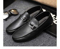 Breathable men's casual shoes in spring and summer leisure trend retro horse-bit buckle bean shoes fashion set foot pedal.