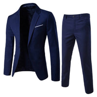 Suits Men Two Piece Sets Pant Set Blazer Turn Down Collar Full Sleeve Slim Fit Tight Waist Coat Long Pants Wedding Fabric Upgade