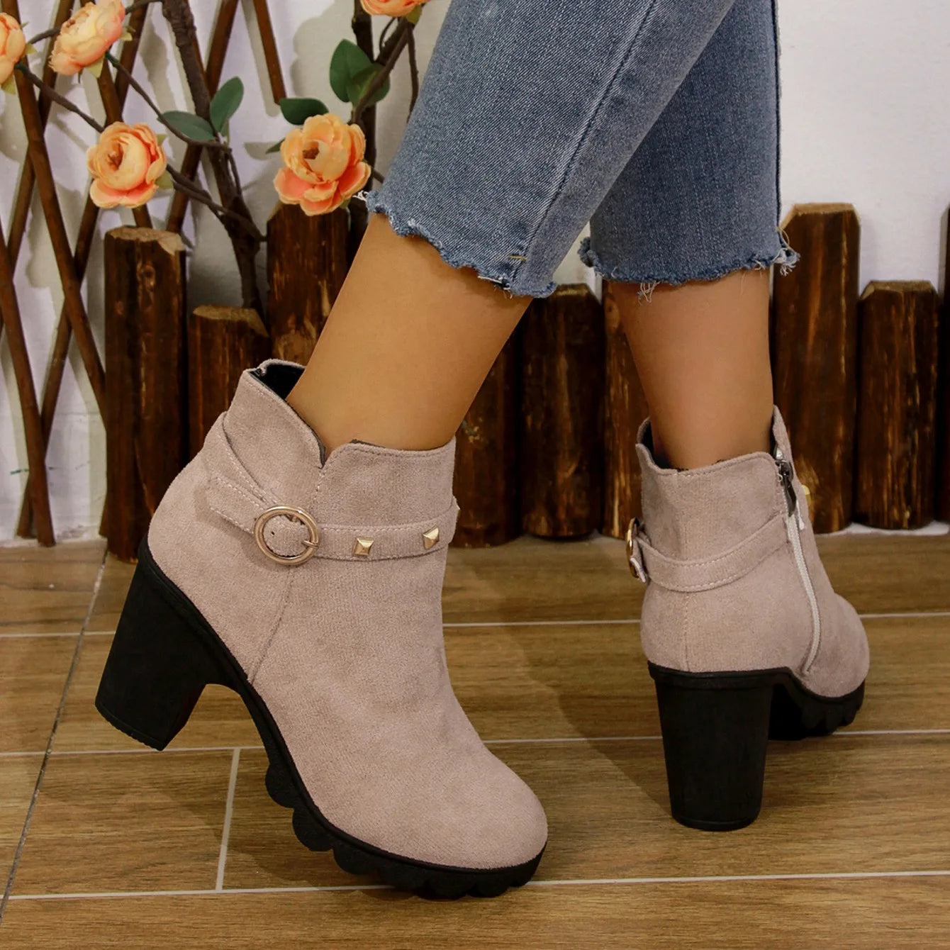 2024 New Spring Winter Women Boots High Quality Lace-up European Ladies Shoes for Women High Heels Women Boots Fast Delivery