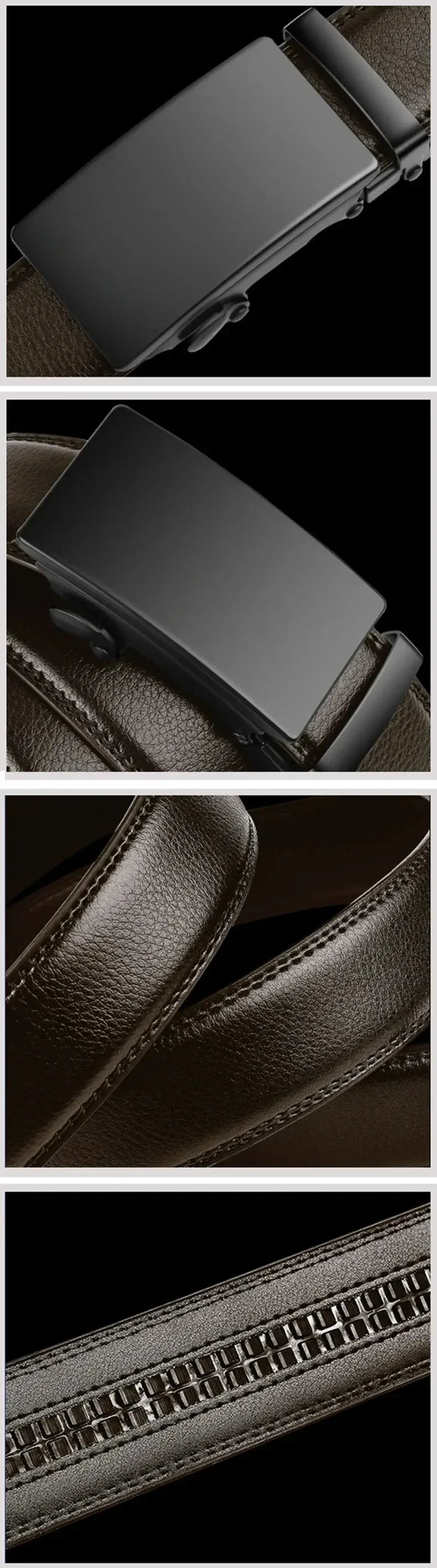 Fashion Automatic Buckle Belt for Men Famous Brand Business Belt Men PU Leather Waist Straps Black Male Jeans Belts for Men