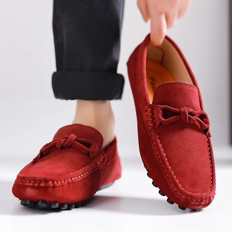 British Style Fashionable Red High-end Banquet Dress Shoes Men's Commuting Driving Work Loafer for Men's Anti Slip Shoes