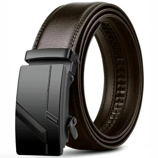 Fashion Automatic Buckle Belt for Men Famous Brand Business Belt Men PU Leather Waist Straps Black Male Jeans Belts for Men