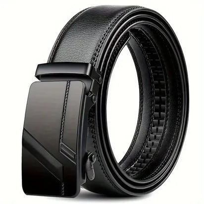 Fashion Automatic Buckle Belt for Men Famous Brand Business Belt Men PU Leather Waist Straps Black Male Jeans Belts for Men