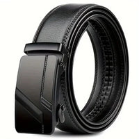 Fashion Automatic Buckle Belt for Men Famous Brand Business Belt Men PU Leather Waist Straps Black Male Jeans Belts for Men
