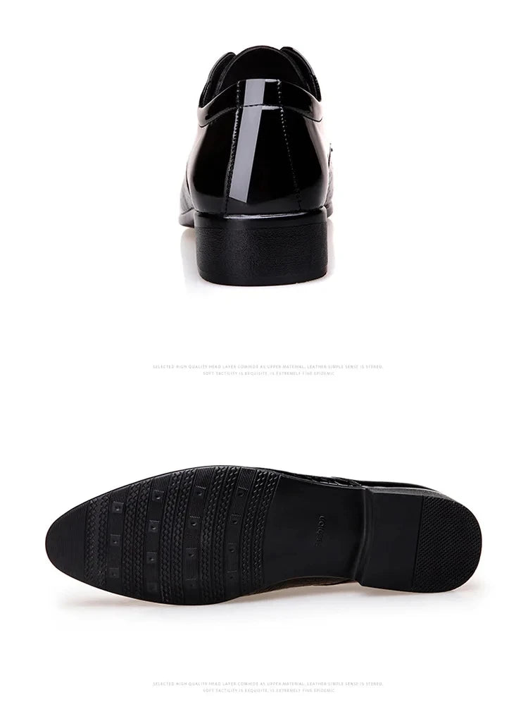 Men's  Leather Shoes Black Soft Leather Soft Bottom Spring And Autumn Best Man Men's Business Formal Wear plus size 38-48