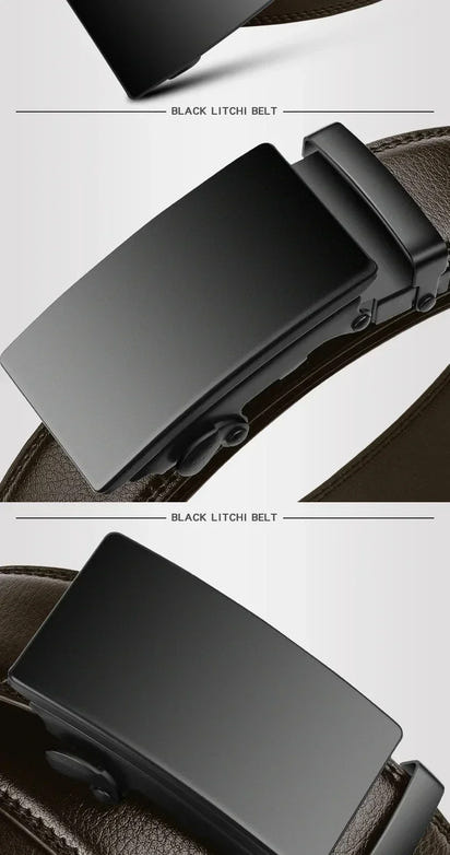 Fashion Automatic Buckle Belt for Men Famous Brand Business Belt Men PU Leather Waist Straps Black Male Jeans Belts for Men