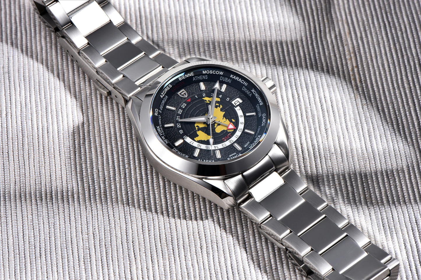 PAGANI DESIGN 2025 New World time GMT Zone Map Men's Watches Automatic Watch For Men NH34A Mechanical Waterproof Wristwatch Men