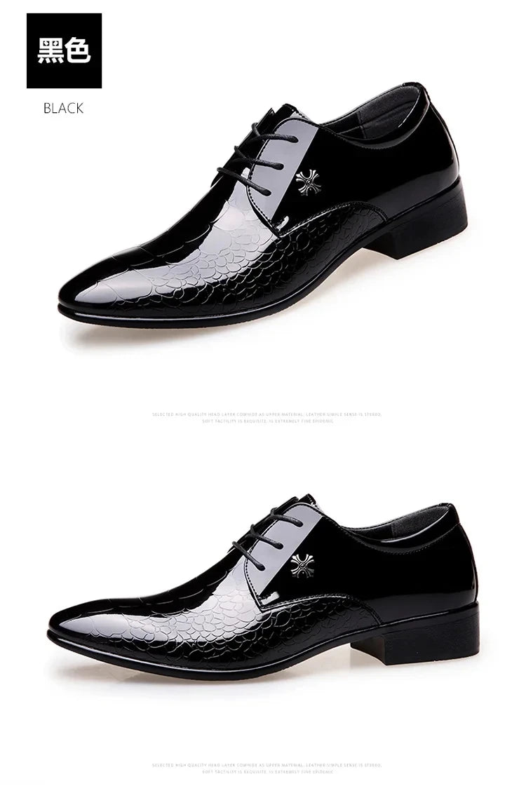 Men's  Leather Shoes Black Soft Leather Soft Bottom Spring And Autumn Best Man Men's Business Formal Wear plus size 38-48