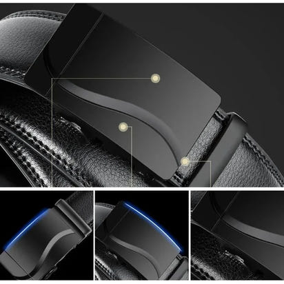 Fashion Automatic Buckle Belt for Men Famous Brand Business Belt Men PU Leather Waist Straps Black Male Jeans Belts for Men