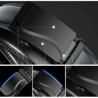 Fashion Automatic Buckle Belt for Men Famous Brand Business Belt Men PU Leather Waist Straps Black Male Jeans Belts for Men