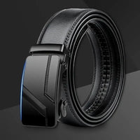 Fashion Automatic Buckle Belt for Men Famous Brand Business Belt Men PU Leather Waist Straps Black Male Jeans Belts for Men