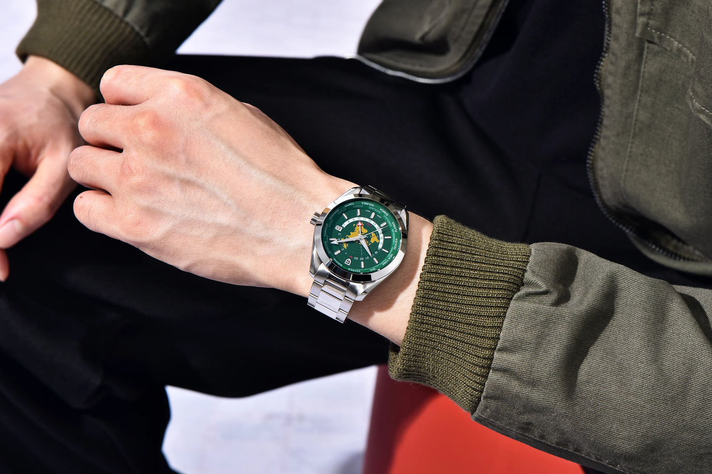 PAGANI DESIGN 2025 New World time GMT Zone Map Men's Watches Automatic Watch For Men NH34A Mechanical Waterproof Wristwatch Men