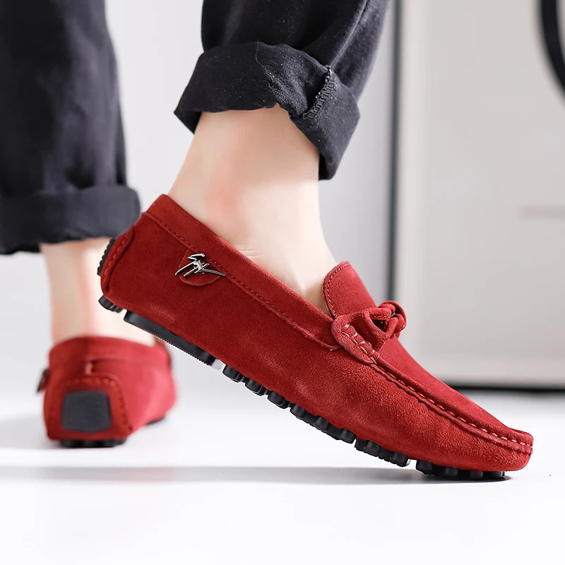 British Style Fashionable Red High-end Banquet Dress Shoes Men's Commuting Driving Work Loafer for Men's Anti Slip Shoes
