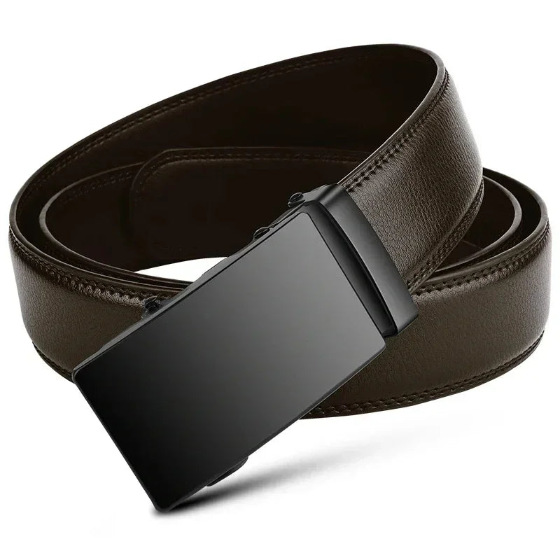 Fashion Automatic Buckle Belt for Men Famous Brand Business Belt Men PU Leather Waist Straps Black Male Jeans Belts for Men