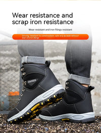 Rotating Button Safety Shoes Men Work Sneakers Indestructible Shoes Puncture-Proof Protective Shoes Work Boots Tactical Boots